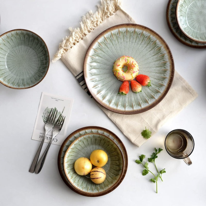 412pcs (for 412) Melamine Dinnerware Set - Complete Plates & Bowls Collection (Sage Green): Unbreakable \u002F, Dishwasher Safe Outdoor\u002FParty\u002FCamping Tableware, Lightweight Stackable Dinner Plates, Bowls & Side Plates