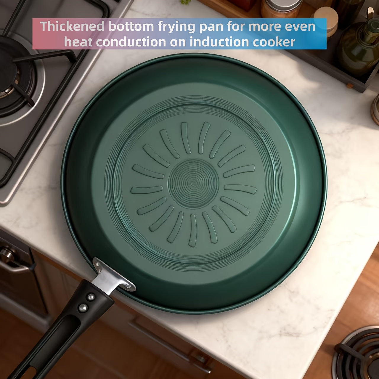 Multi-Purpose Frying Pan - German Crystal Diamond Upgraded Non-Stick Wok, Induction Cooktop & Gas Stove Compatible, Low Smoke Household Frying Pan, Oil-Free Multi-Functional Popular Wok, Maifan Stone Non-Stick Pan for Induction and Gas Stoves