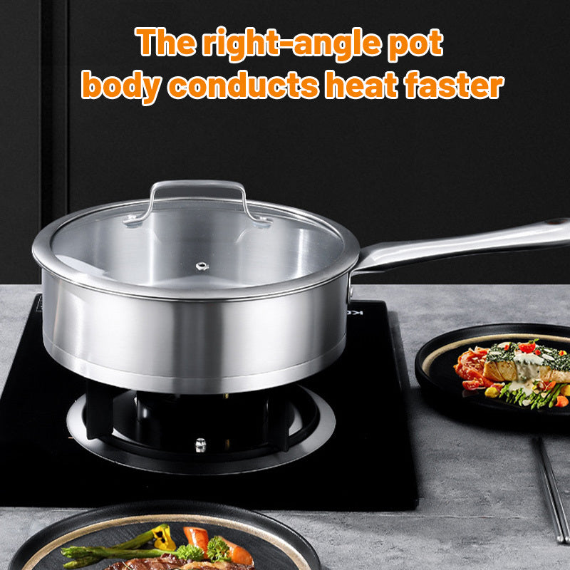 9.25 Inch Heavy-Duty Stainless Steel Nonstick Frying Pan with Lid - 304 Grade Thickened Base, Oven Safe & Induction Compatible, Gas\u002FElectric Stove Compatible, Dishwasher Safe, Even Heat Distribution, Scratch-Resistant Surface