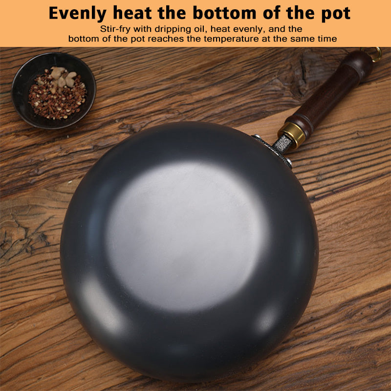 11-inch Multi-functional Large Capacity Uncoated Cooking Pan with Glass Lid, Non-stick, Suitable for Any Stovetop