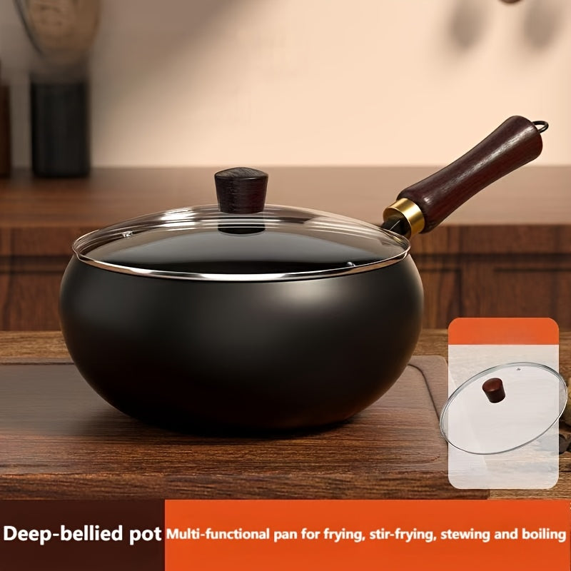 Handmade Traditional Iron Pot with Large Belly, Mirror Surface, Non-stick, No Coating, Splash-proof, from the Source.