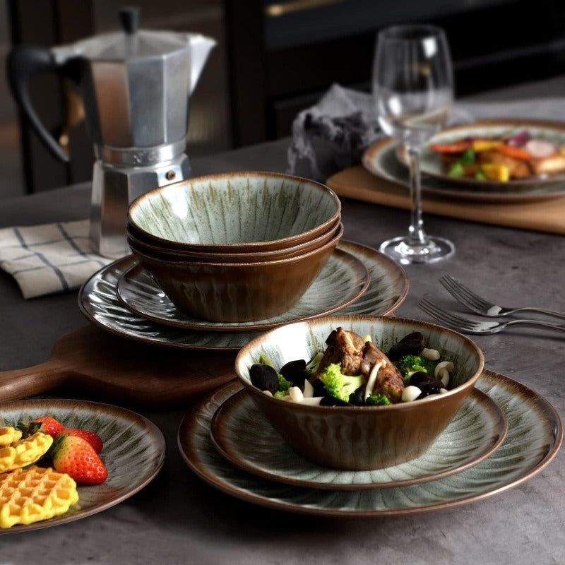 412pcs (for 412) Melamine Dinnerware Set - Complete Plates & Bowls Collection (Sage Green): Unbreakable \u002F, Dishwasher Safe Outdoor\u002FParty\u002FCamping Tableware, Lightweight Stackable Dinner Plates, Bowls & Side Plates