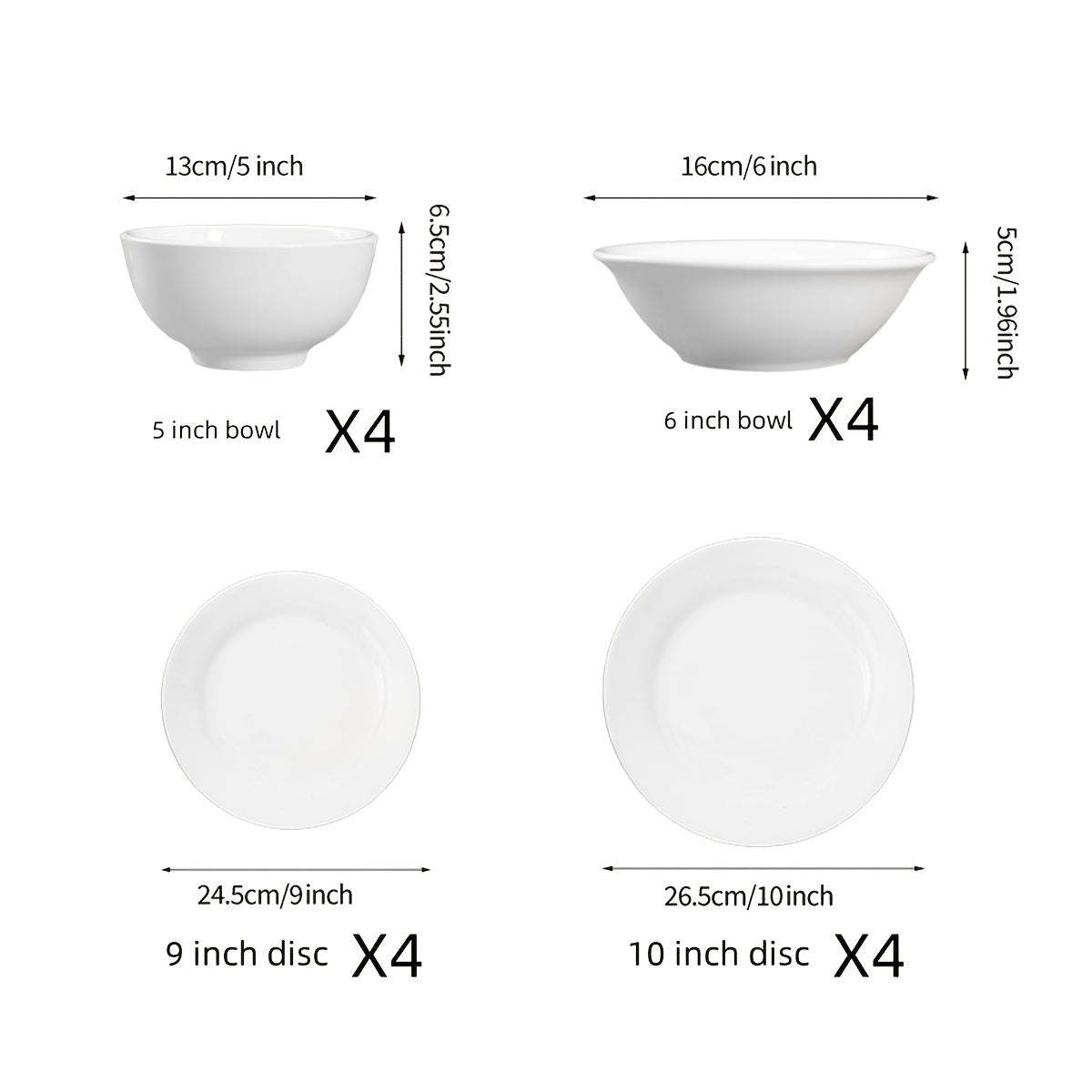16pcs Off-White Porcelain Dinnerware Set - 6\