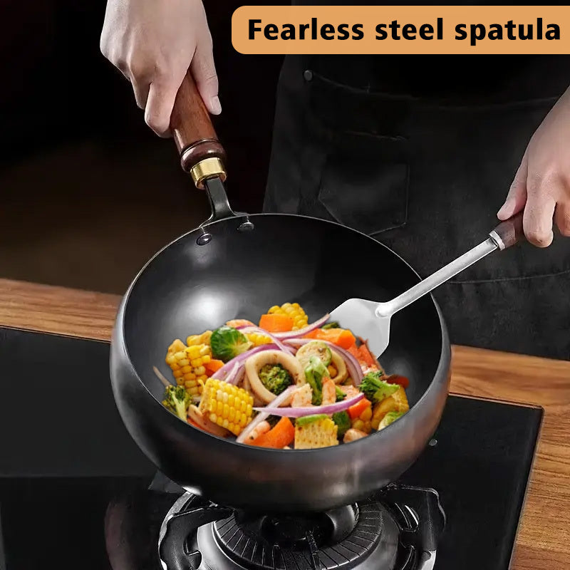 11-inch Multi-functional Large Capacity Uncoated Cooking Pan with Glass Lid, Non-stick, Suitable for Any Stovetop