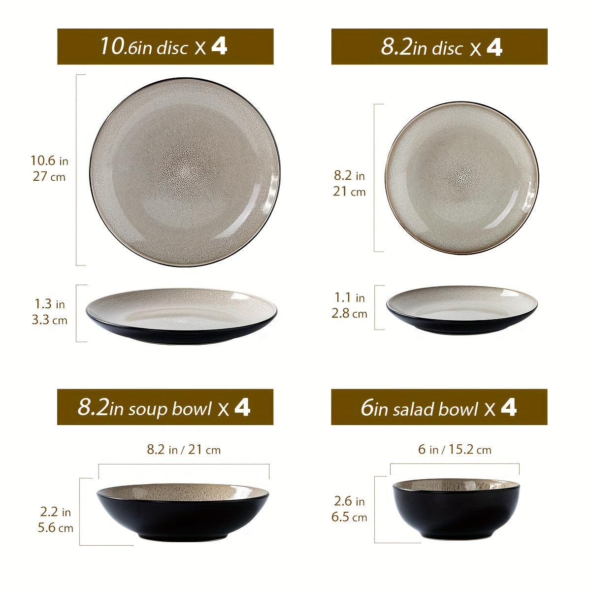 New 16-piece Colorful Glazed Dinnerware Set, Ceramic Bowl And Plate Tableware Set, 4-person Kitchen Dining Set, Perfect For Family Gatherings, Parties With Friends, Weddings, Holidays, And As Gifts For Halloween\u002F Thanksgiving\u002F Christmas