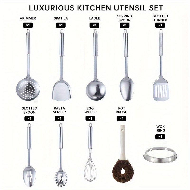 Cast Iron Wok 11pcs Cast Iron Wok, 12.6 Inch Chinese Wok Pan - Flat Bottom Carbon Steel Wok for Induction, Electric, Gas, Halogen, All Stoves, with Kitchen Utensils and Accessories