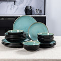 16pcs Handcrafted Kiln-transformed Green Ceramic Tableware Set, 4-person Ceramic Tableware Set - Including Dinner Plates, Salad Plates, And Cereal Bowls - Suitable For Microwave And Dishwasher, Scratch-resistant, Tableware Set, Perfect For Christm