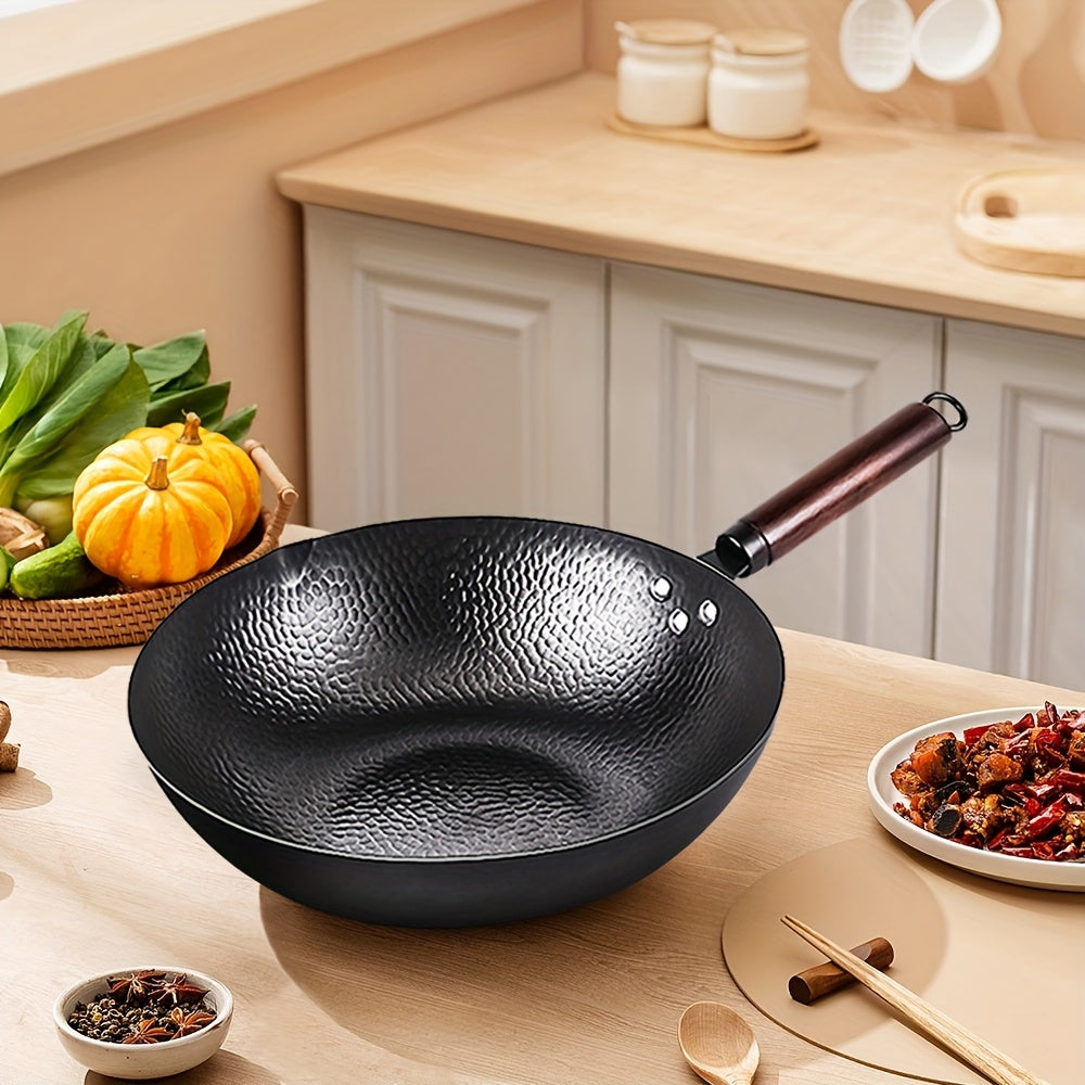 Cast Iron Frying Pan Wok Set - Nonstick, 12.6 Inch Pan With 13 Cookware Accessories, Suitable For All Stoves, Kitchen Utensils, Kitchen Tools, Kitchen Accessory, Kitchen Supplies Camping