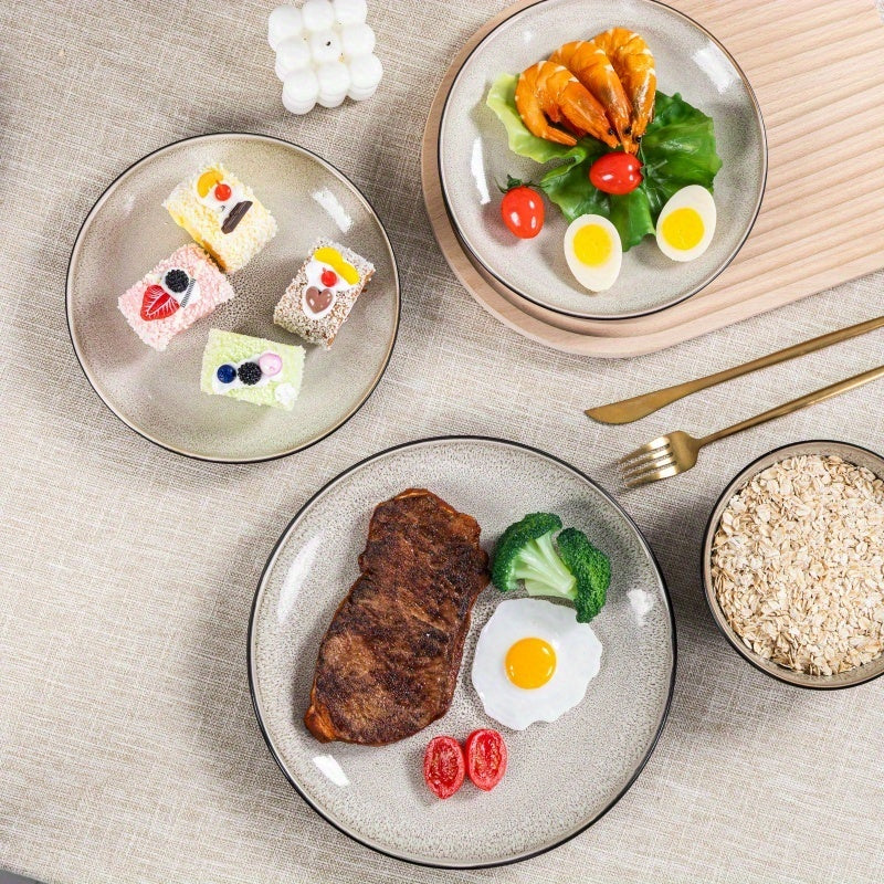 New 16-piece Colorful Glazed Dinnerware Set, Ceramic Bowl And Plate Tableware Set, 4-person Kitchen Dining Set, Perfect For Family Gatherings, Parties With Friends, Weddings, Holidays, And As Gifts For Halloween\u002F Thanksgiving\u002F Christmas