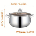 Multi-functional Stainless Steel New Style Soup Pot, Constructed from 410 Stainless Steel with Double-ear Design. Equipped with Scald- Handles and a Thickened Bottom to Ensure Fast Heat Conduction. An Excellent Choice Suitable for Everyday H